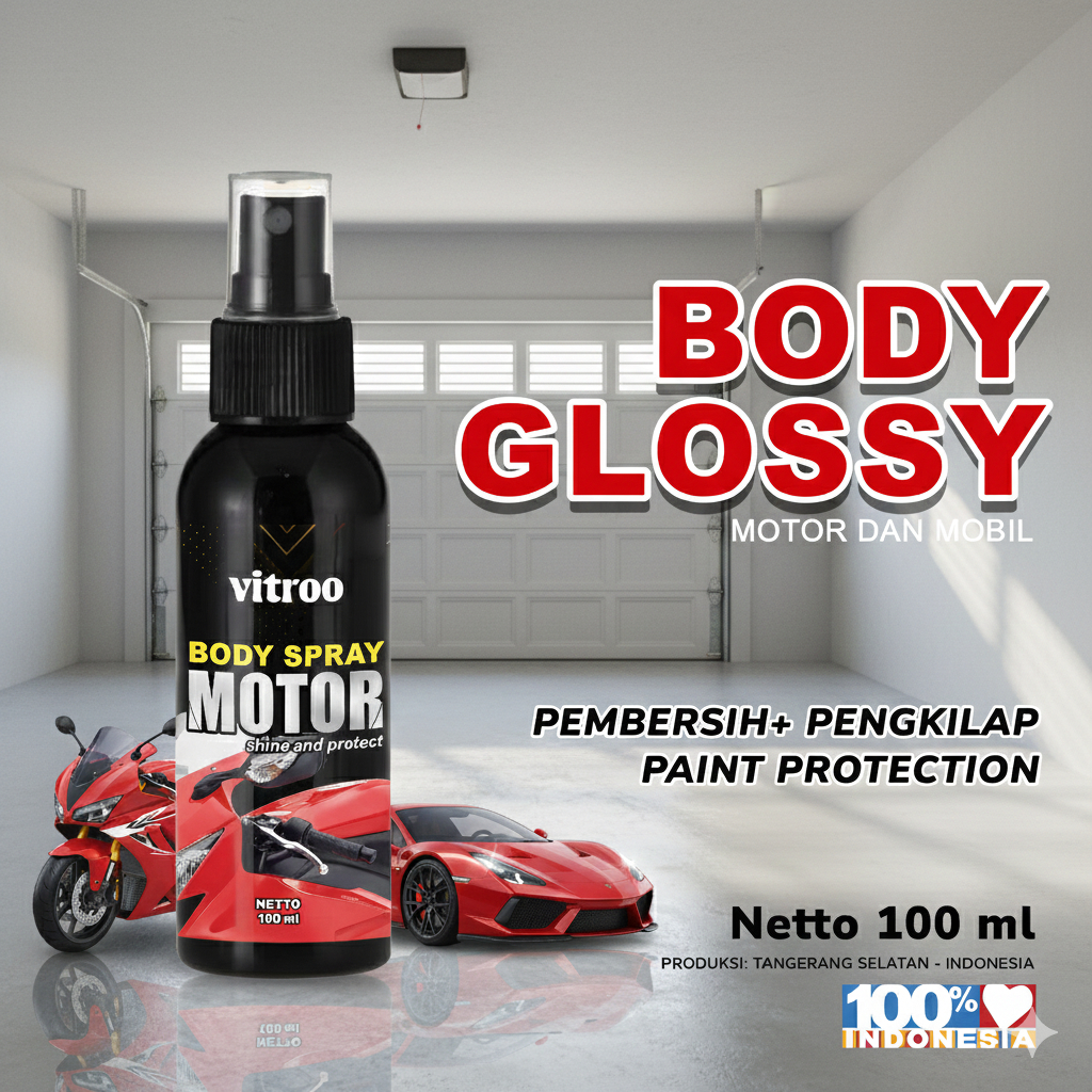 Body Spray Pengkilap Cat Body Dashboard Motor dan Mobil