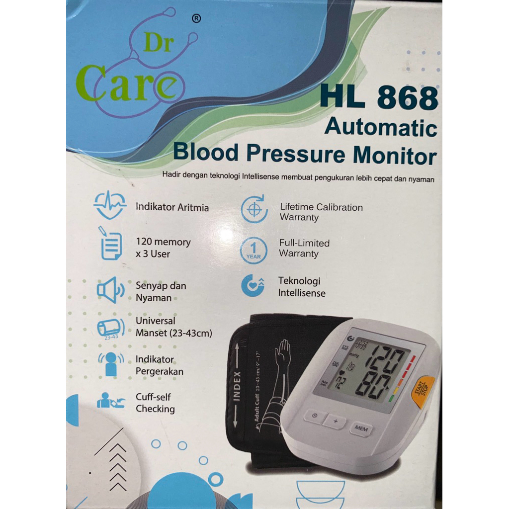 DR CARE - HL 868 AUTOMATICBLOODPRESSUREMONITOR TENSIMETER DIGITAL