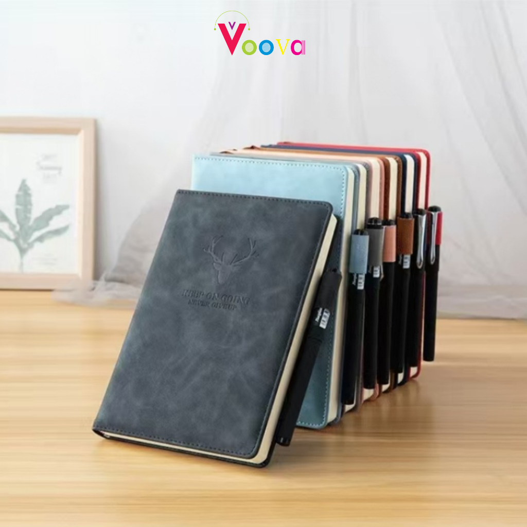 VOOVA Notebook Sarung Kulit A5 180/100 Pages Meeting Planner NoteBook Notepad Diary Binder Cover Kul