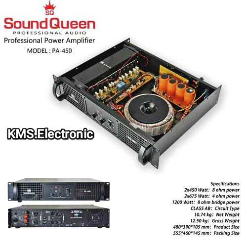 Power Amplifier Sound Queen Type PA 450 Watt 450 x 2 Original Product