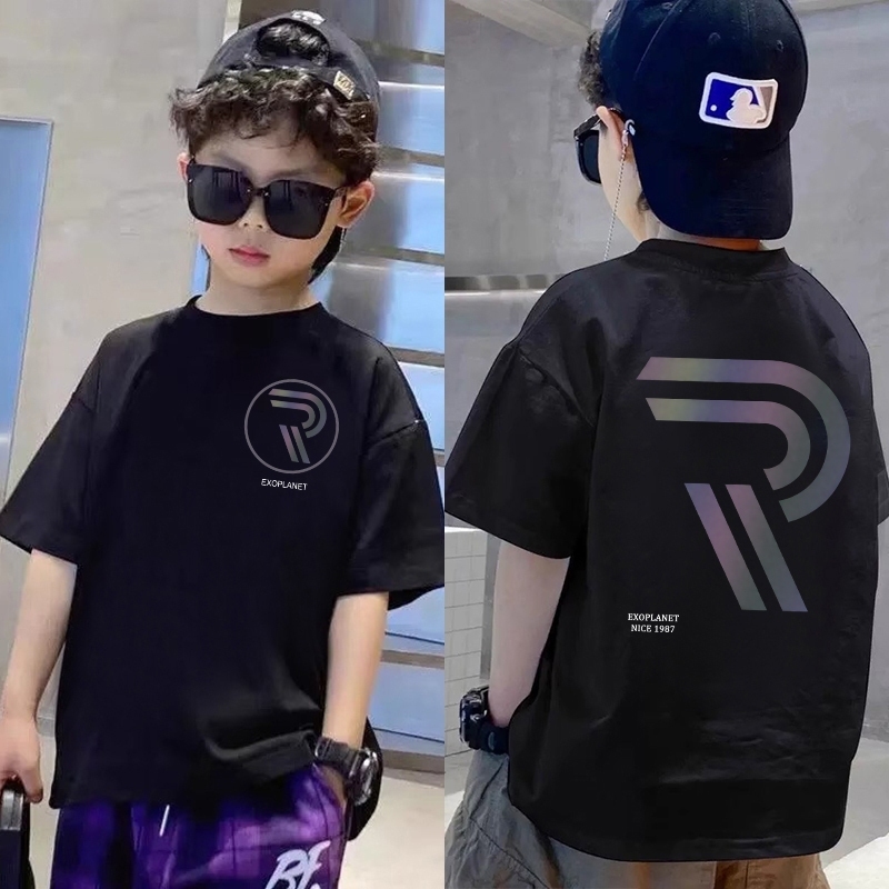 Baju Kaos Anak Laki Laki | T-shirt Terbaru Import Untuk Usia 2-12 Tahun | Cetakan huruf ungu keren |