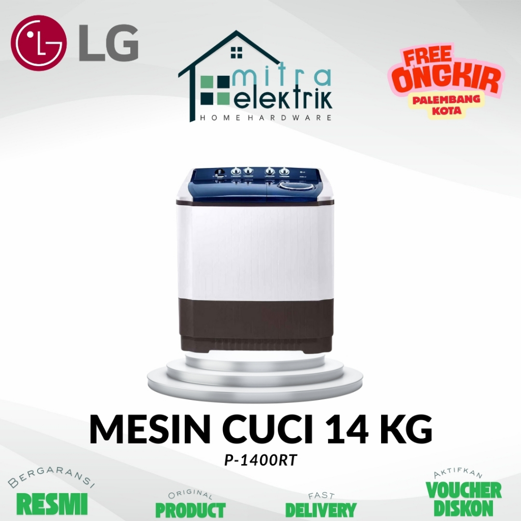 Mesin Cuci LG P1400RT 2 Tabung 14 Kg Roller Jet Pulsator & Wind Jet Dry Series