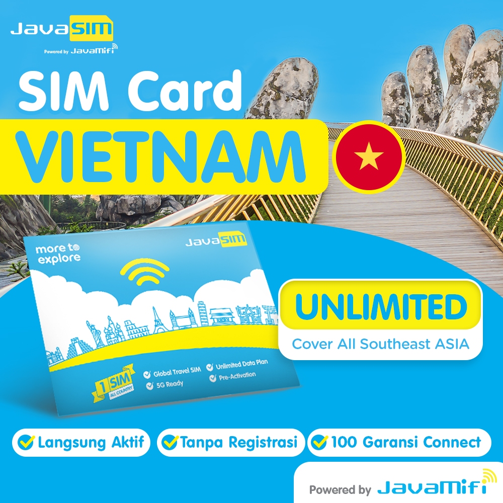 JavaMifi SIM Card VIETNAM Unlimited Quota 20-30 HARI