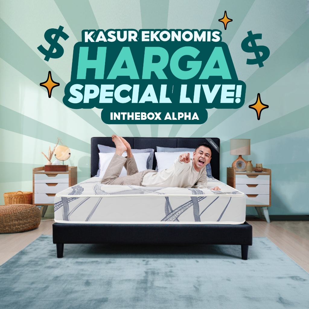Kasur Spring and Foam IN THE BOX Alpha - Free Bantal Garansi 10 Tahun