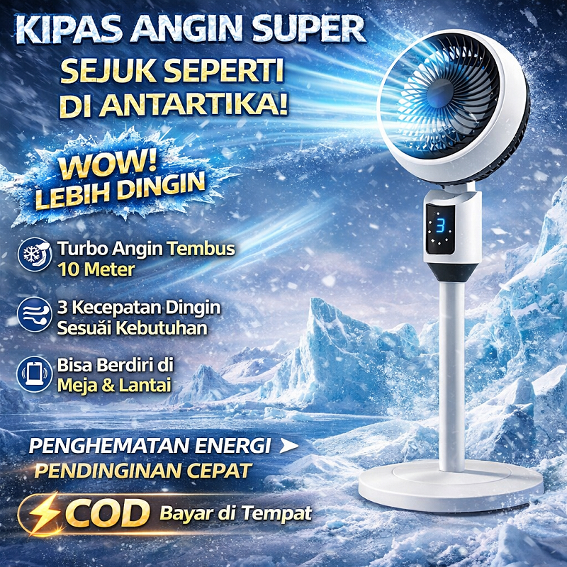 COD Stand fan Kipas Angin Lantai Berputar Otomatis 3 Kecepatan Portable Hemat Listrik Tahan Lama Kua