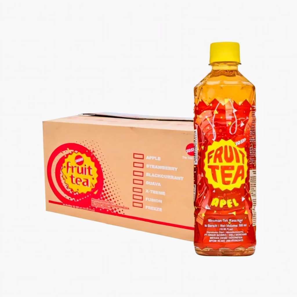 Fruit Tea Apel Sosro 500ml Satu Kardus Isi 24 pcs/botol | EKSTRA BUBBLE WRAP
