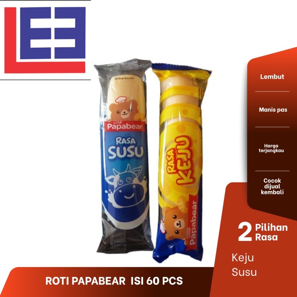Sf - Roti PapaBear Isi 60 Pcs Rasa Susu Keju