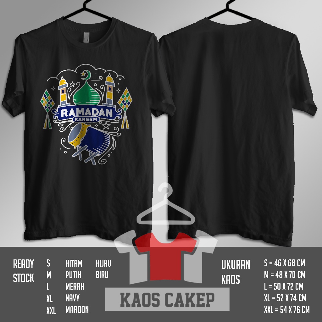 Kaos Ramadhan Kareem Desain Keren Mesjid dan Bedug Vektor Baju Distro