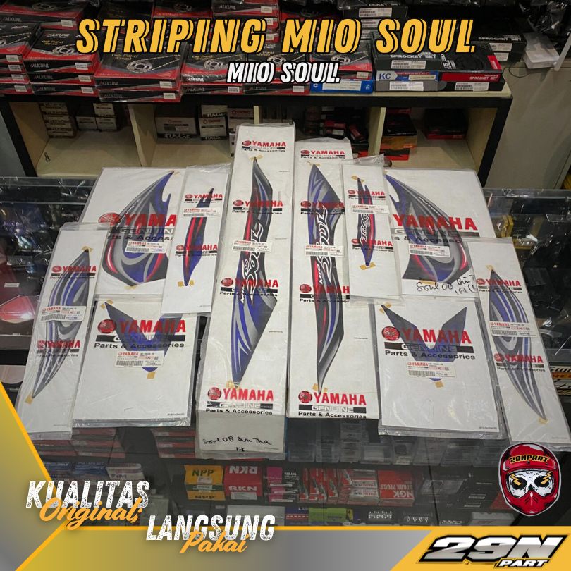 Sticker Stiker Striping Fullset Original Yamaha Mio Soul 2008 Warna Biru