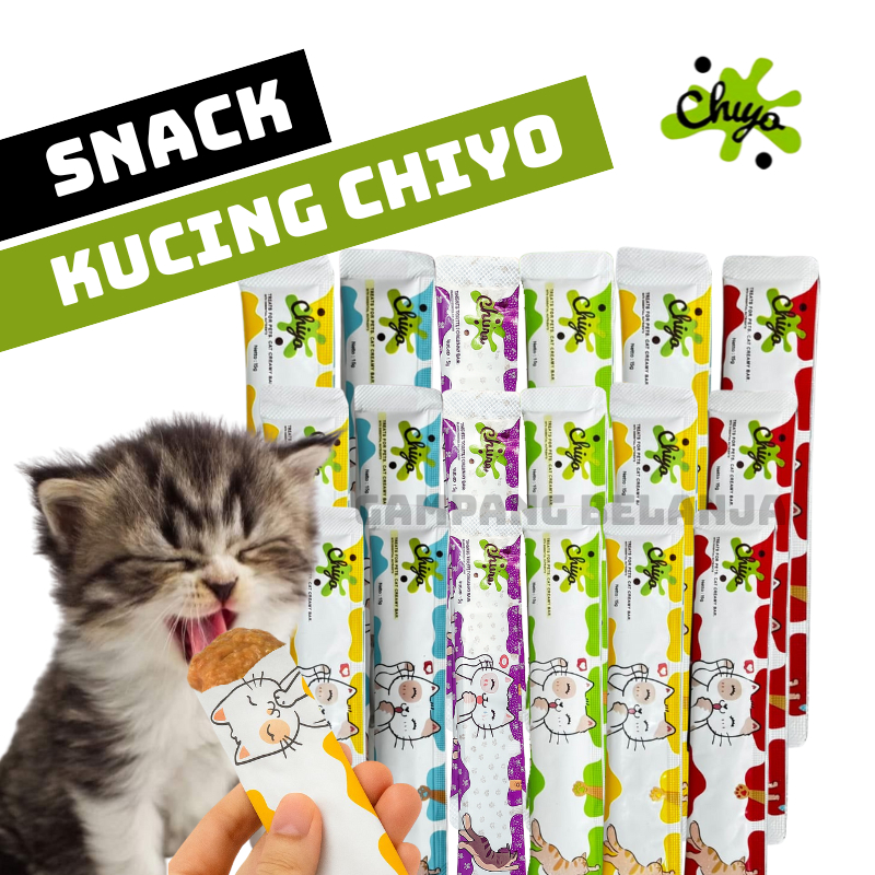 Cat Strip Creamy Snack Kucing CHIYO 15gr/Makanan Snack Kucing Adult Kitten LieBao Cat Strips/Cat Str
