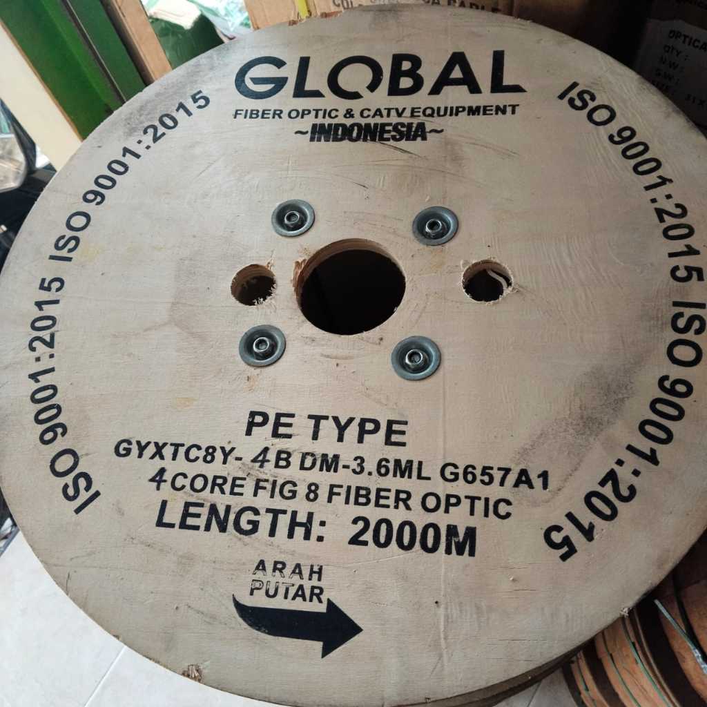 Kabel fo Global 4 Core FIG 8 Jelly Tube GYXTC8Y-4B DM-3.6ML G657A1 2000M/2KM