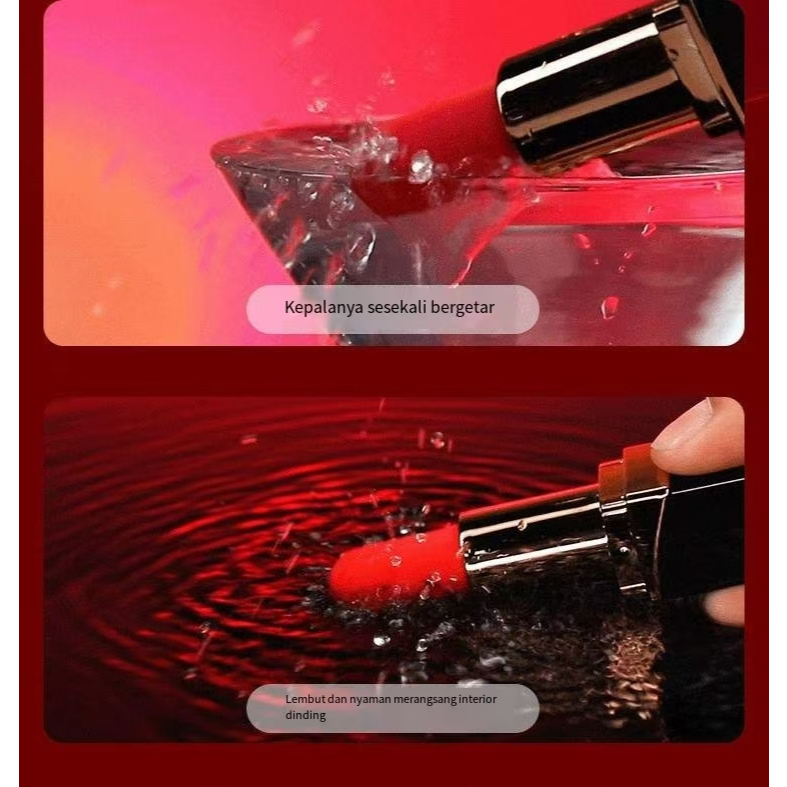 Mainan getar berbentuk lipstik wanita, pengisian daya magnetik, desain tahan air.