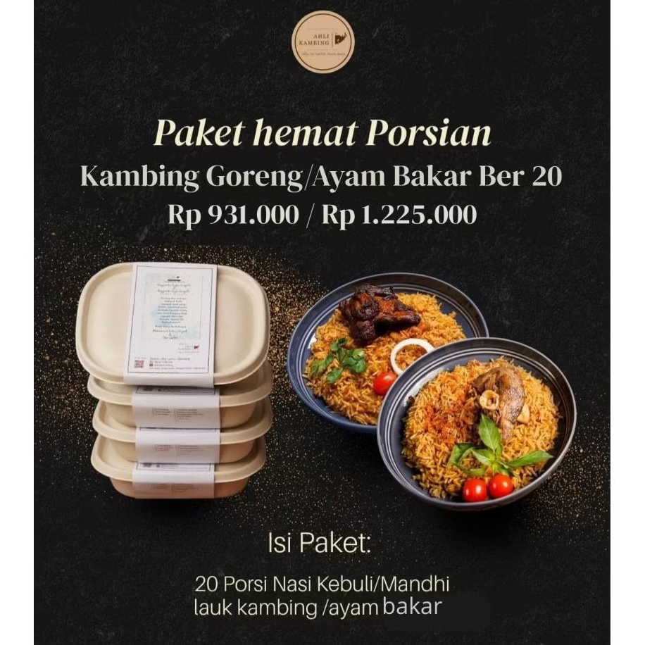 Paket Nasi Kebuli/Mandhi Ayam Bakar ber 20