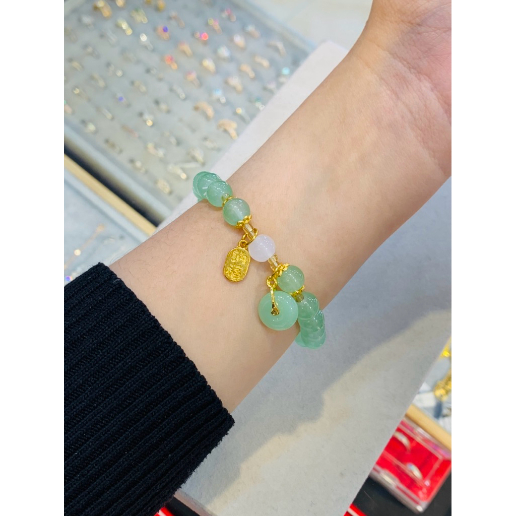 gelang giok wanita model terbaru gelang kristal karet