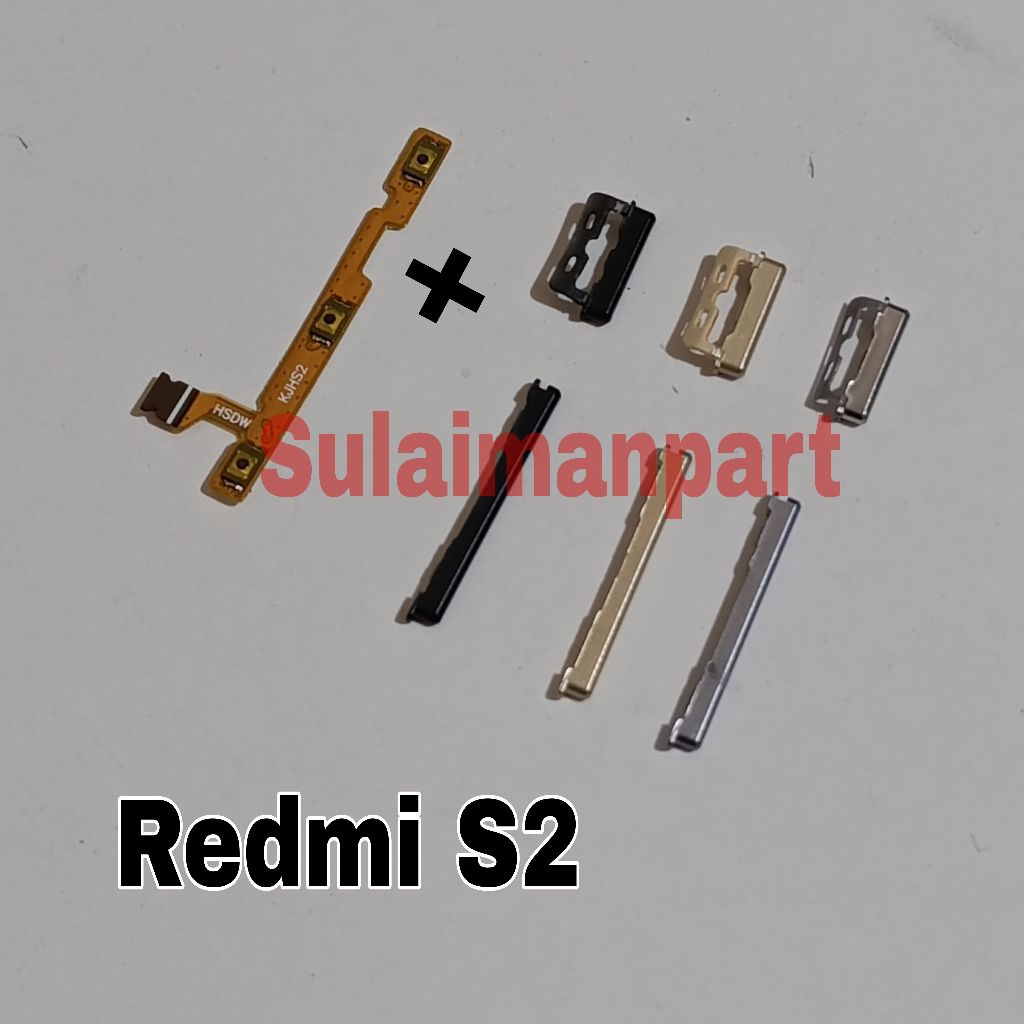 Paket Fleksibel Tombol luar On Off Volume Xiaomi Redmi S2 1Set tombol luar dalam pernik on off volum