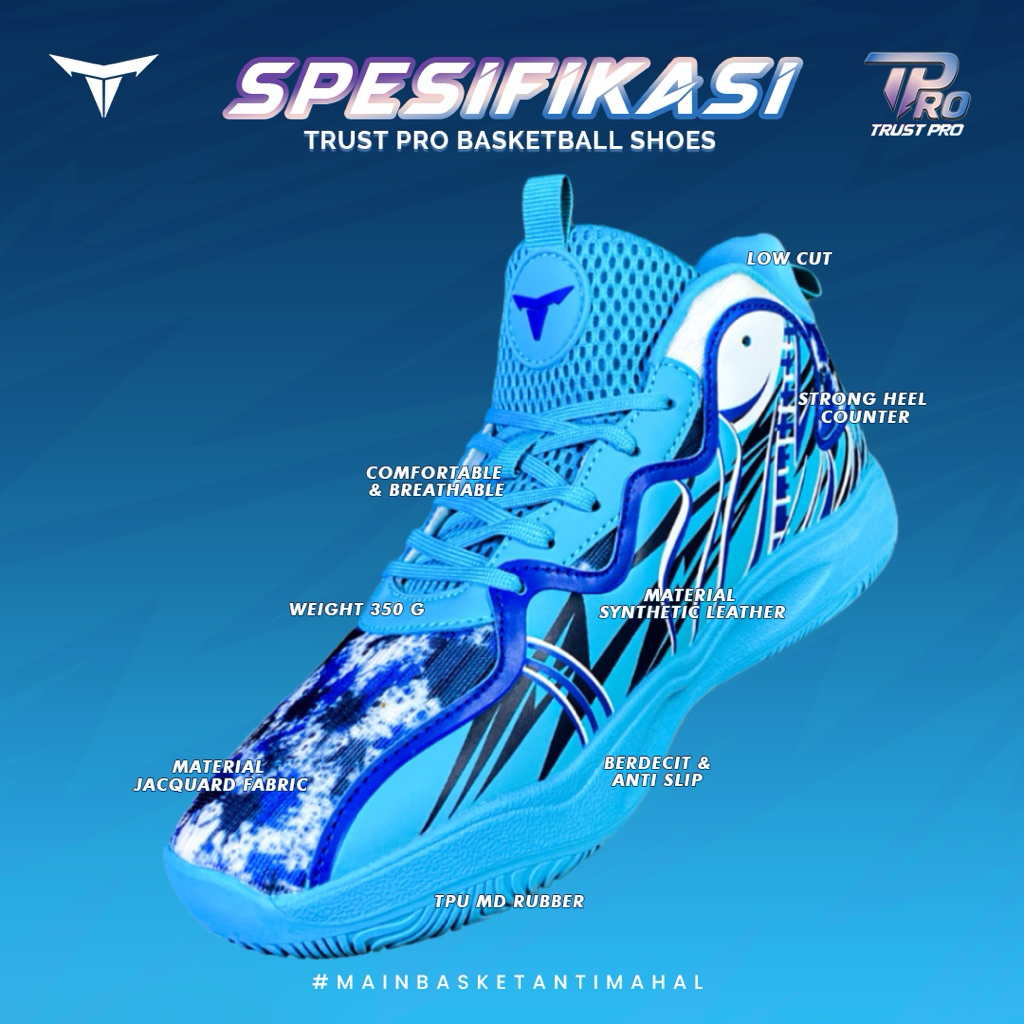 BESTPROMO SEPATU BASKET TRUST PRO ORIGINAL KEREN ANTI MAHAL
