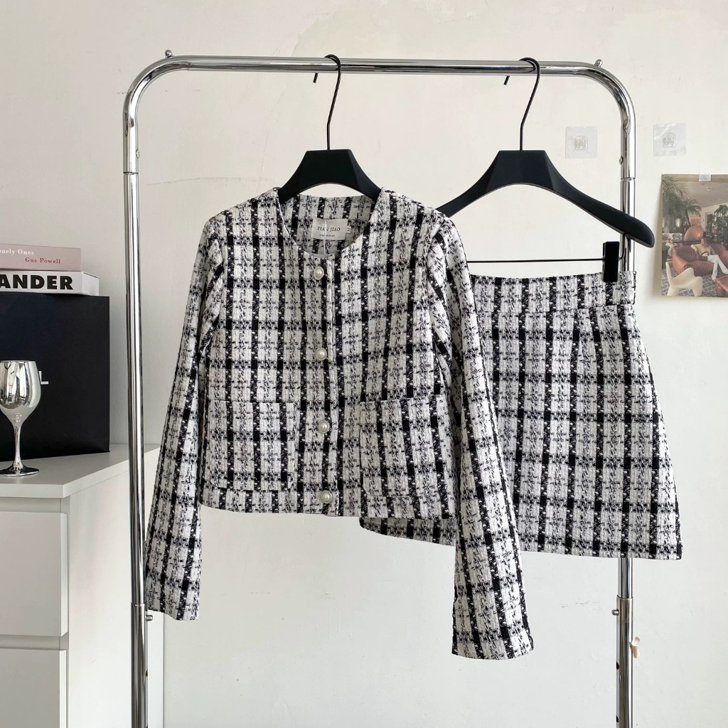 DARLA - Onyx Set Tweed (Blazer + Skirt)