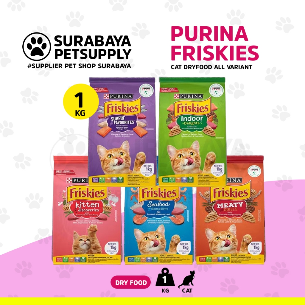 Friskies Surfin Favourites 1kg - Friskies Meaty Grill 1kg - Friskies Indoor Delights 1kg - Friskies 