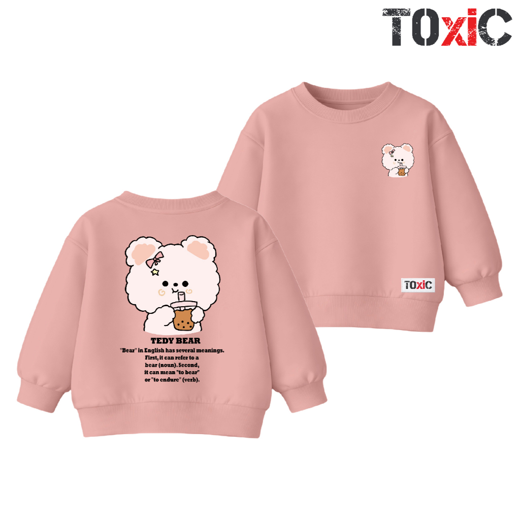 TOXIC Sweater Basic Crewneck Anak Bear Girl Umur 4-15 Tahun Unisex Laki-Laki & Perempuan