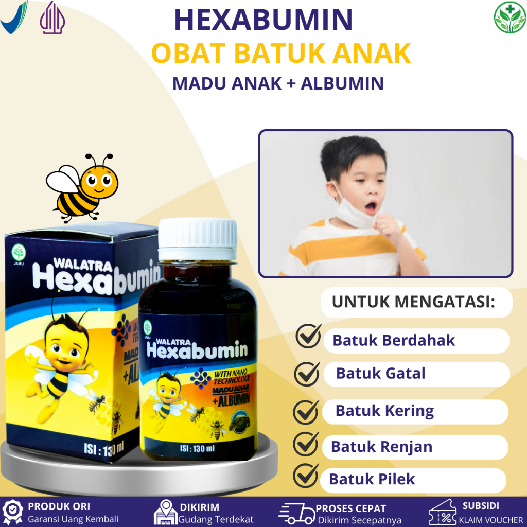 Obat Batuk Anak, Batuk Gatal, Batuk Menahun, Batuk Kering, Batuk Renjan, Batuk Pilek -  Walatra Hexa