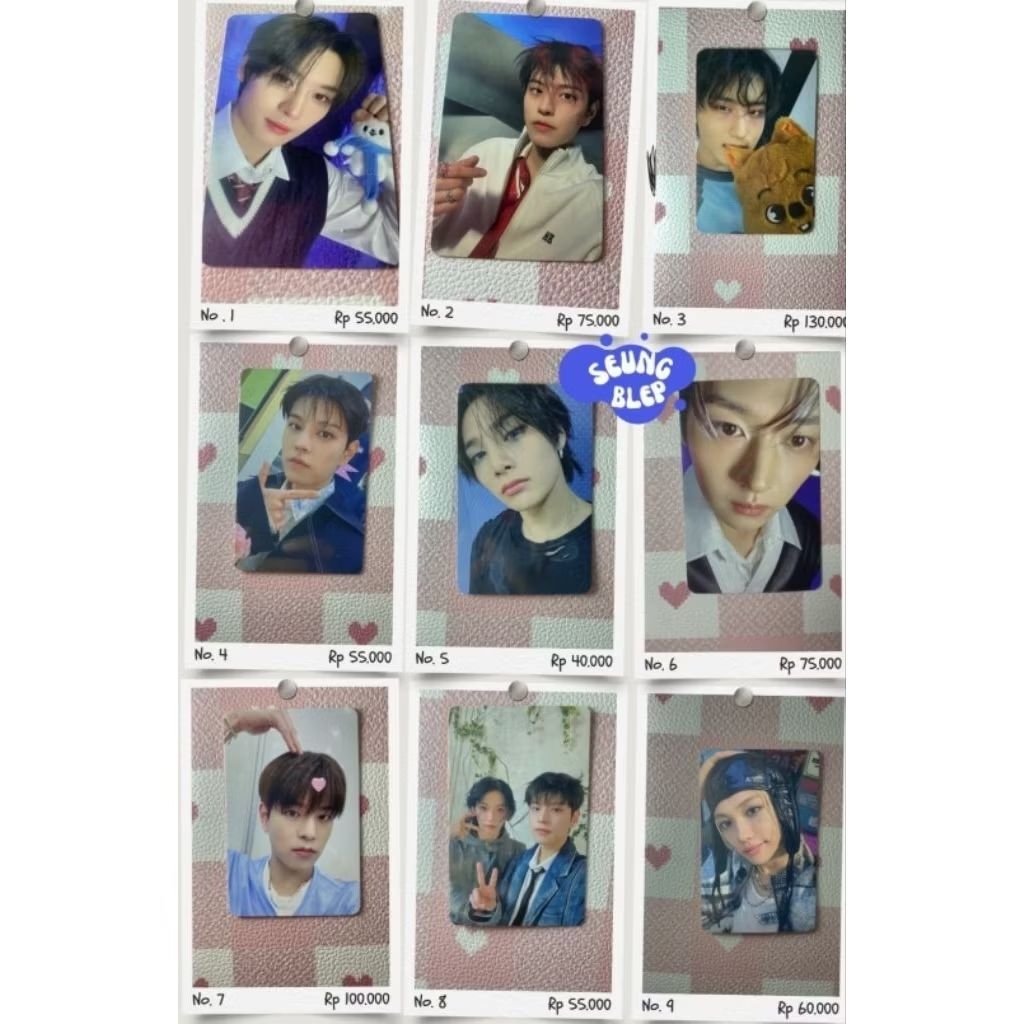 PHOTOCARD STRAY KIDS OFFICIAL SEUNGMIN LEE KNOW HAN FELIX I.N SEUNGLIX UNIT POB POP UP SWKR