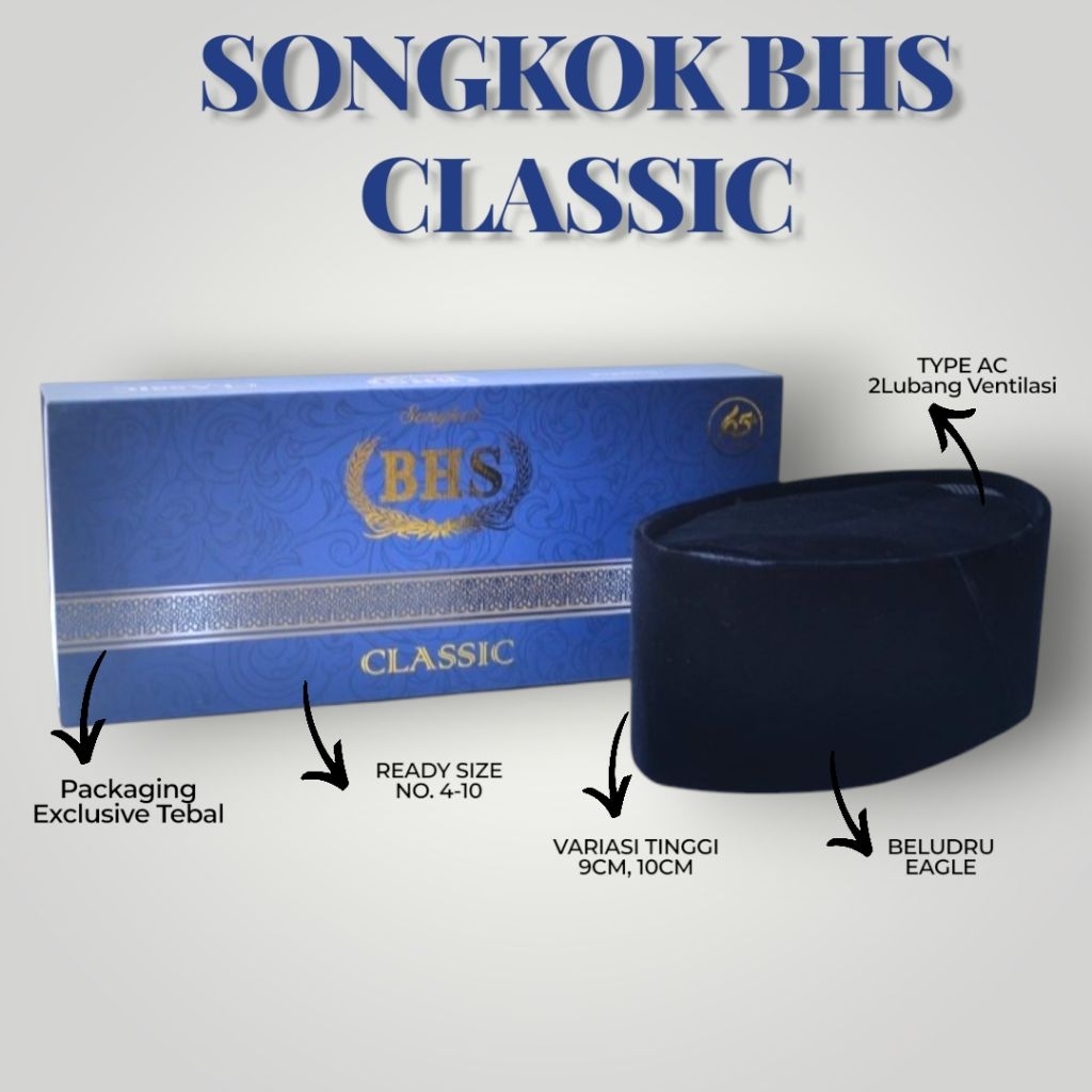 BHS Songkok BHS / Peci Hitam BHS Classic