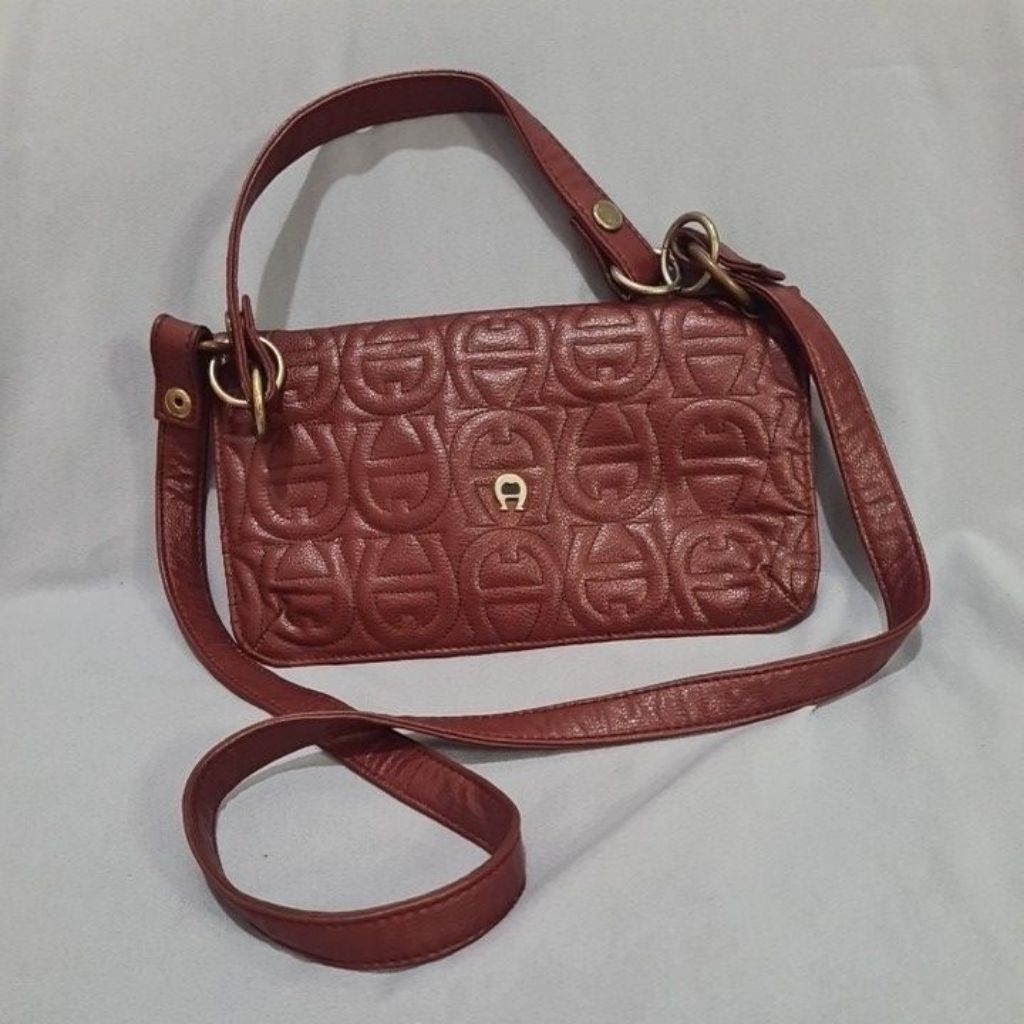 Tas Kulit Asli AIGN Elanor Maroon