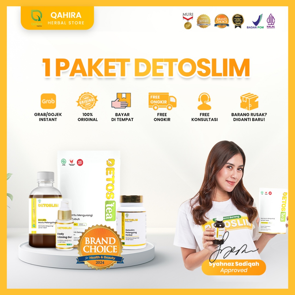 Pelangsing Herbal Detoslim Aman Halal Dan Terdaftar Resmi Di BPOM Tersedia Variasi Madu Kapsul Teh