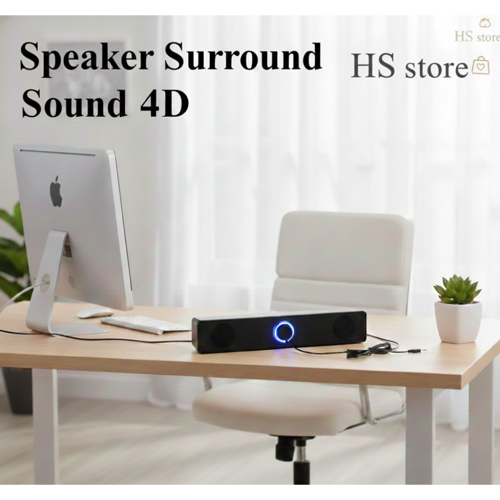 Speaker Surround Sound 4D Soundbar Speaker Komputer untuk TV Soundbar Box Subwoofer Stereo Music Box