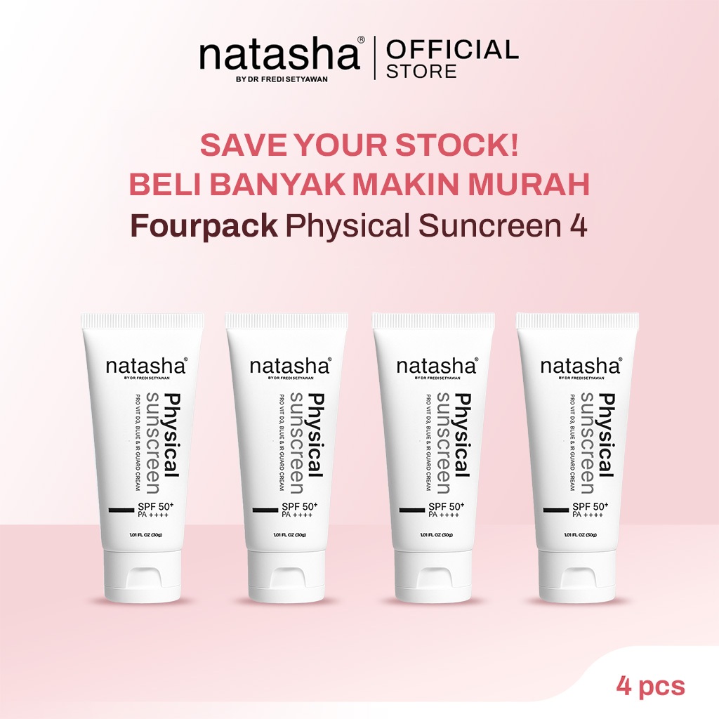 [FOURPACK] Paket isi 4 Natasha Physical Sunscreen SPF 50+ PA+++