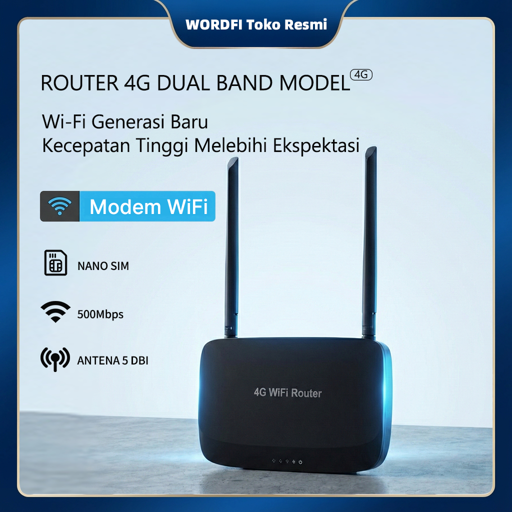 Toko Resmi WORDFI Router  4G/5G SIM Multi-Device 500Mbps