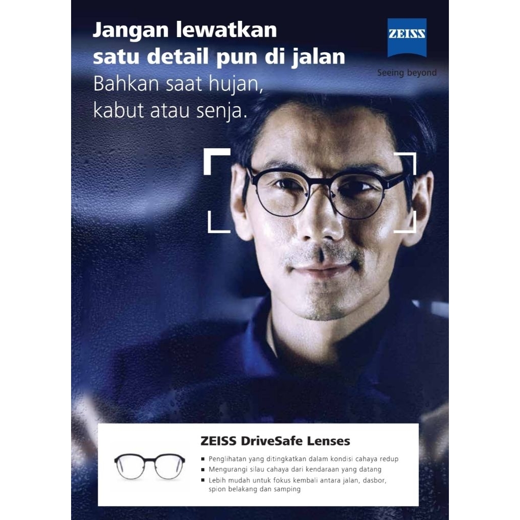 Carl Zeiss Lensa Kacamata Drivesafe Duravision Silver Clear Anti UV & Drive Night Kejernihan Terbaik