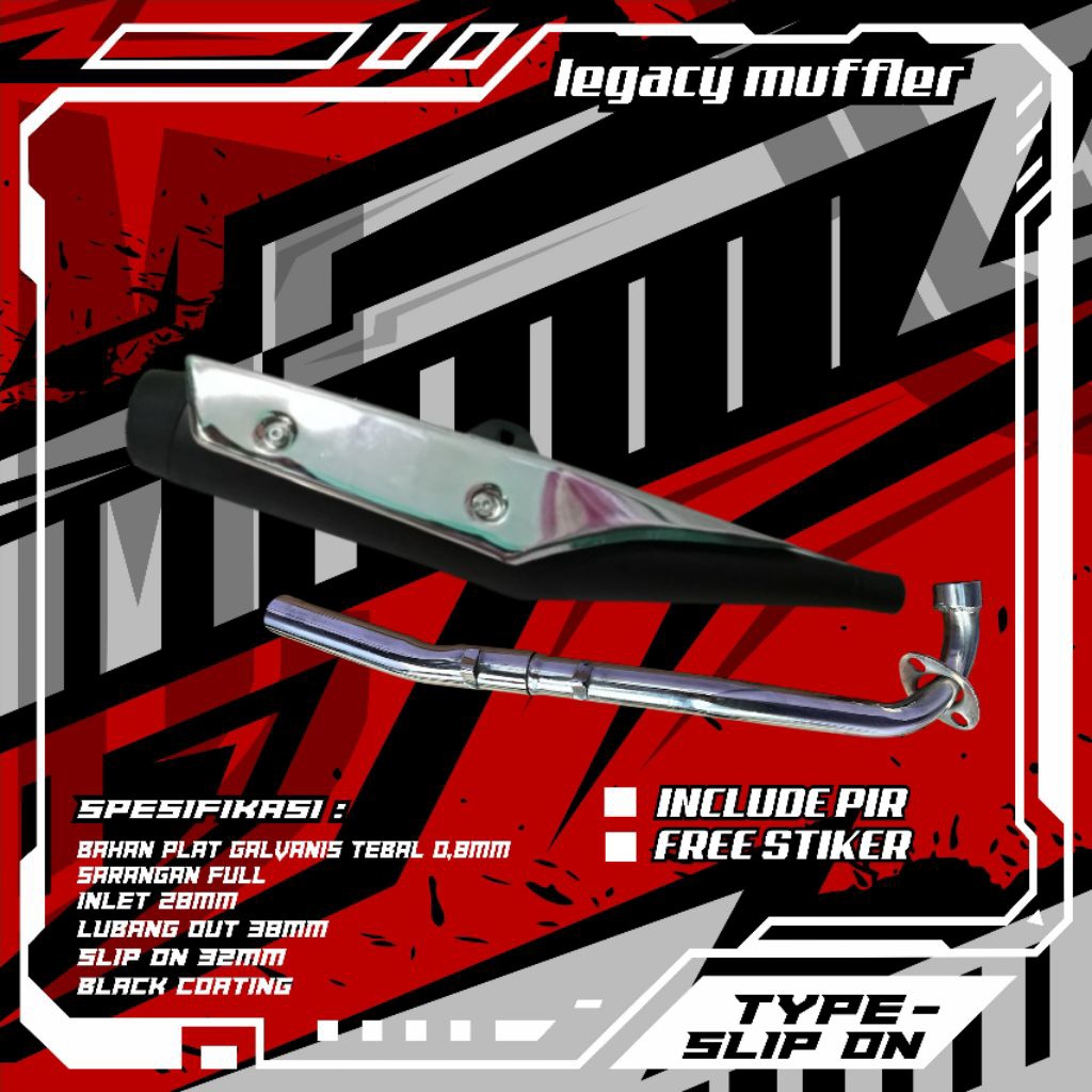 Knalpot standar Racing Tsukigi model Supra fi pnp,Astrea grand,kharisma ,Revo dll