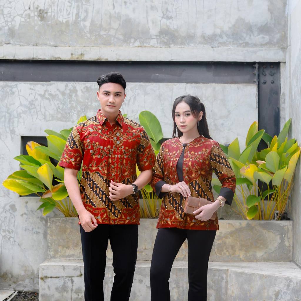 Benang Raja Batik Couple Pria Wanita Katun Sekar Parang