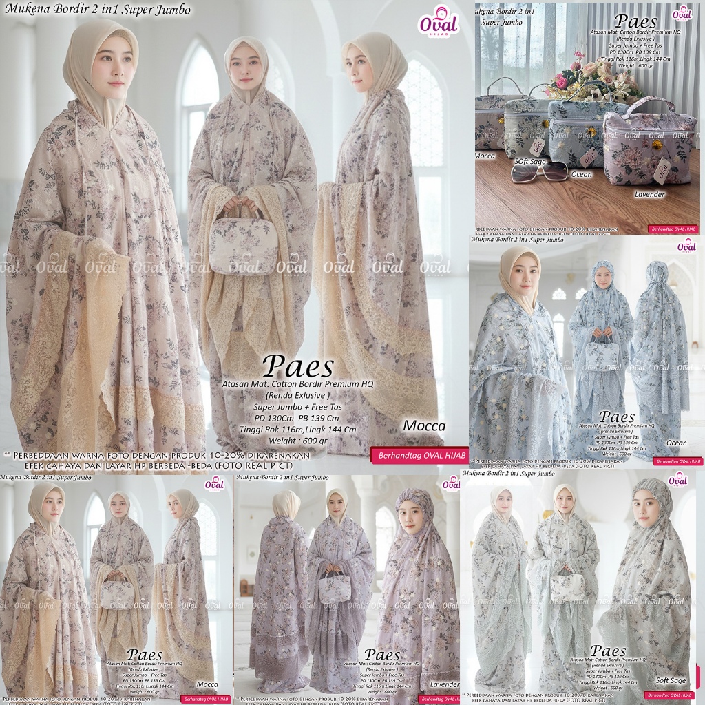MUKENA CATTON BORDIR PREMIUM HIGH QUALITY + RENDA EXCLUSIVE (PAES) BY OVAL HIJAB