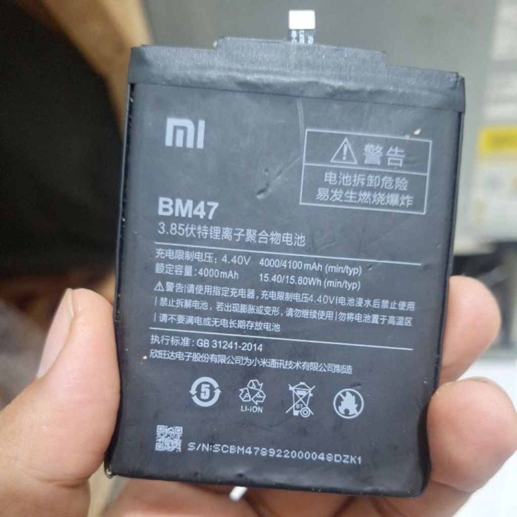 BM47 Batre Baterai Redmi 3 3s 4x Original copotan
