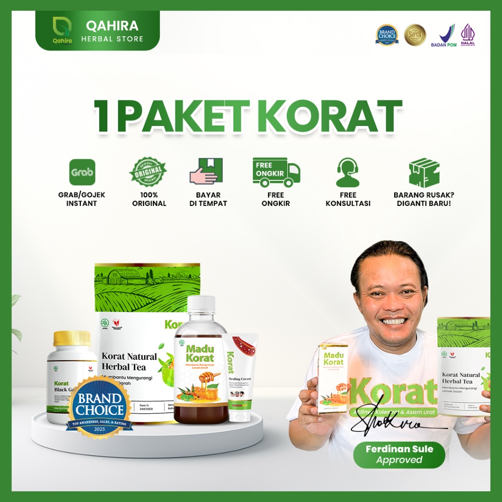 Korat - Variasi Madu + Kapsul +  Teh Korat | Madu Penyembuh Asam Urta dan Kolestrol Madu Herbal Bpom