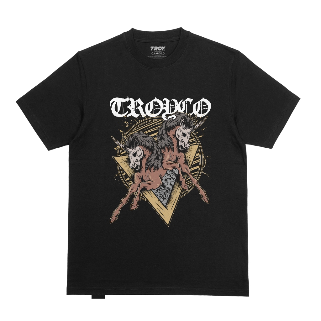 Troy Company Tshirt Black Horseskull - Kaos Lengan Pendek Kaos Hitam MTD 3520