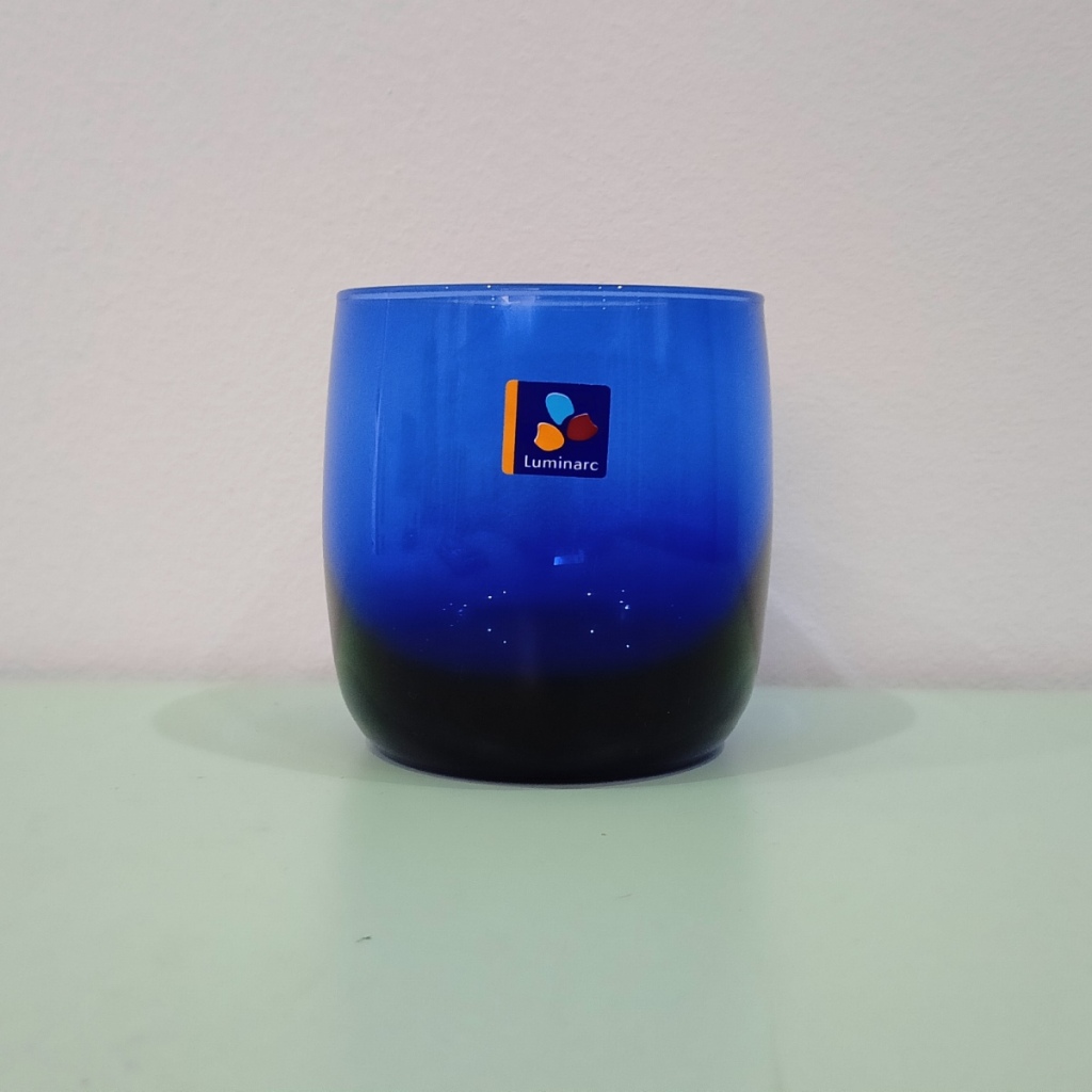 Luminarc Vigne Sapphir Glass Tumbles Vintage Cobalt Blue Gelas Mewah Koleksi Antik