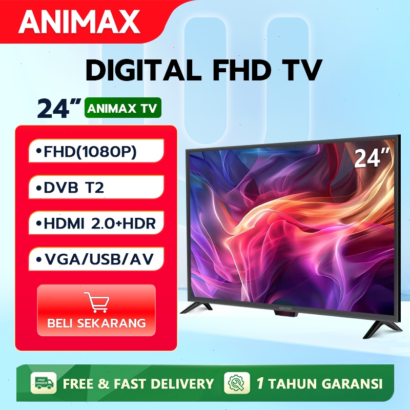 Weyon-Animax TV Digital 24 inch 22 inch TV LED Digital 24 inch Televisi Led Murah Garansi 1 Tahun