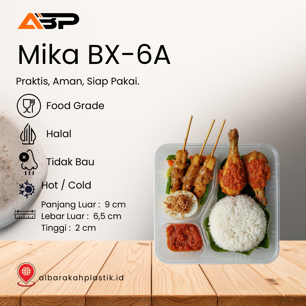 Mika 6A Plastik Bening - Wadah Kue Basah / Jajanan Pasar / Snack Box (Isi 100 Pcs)