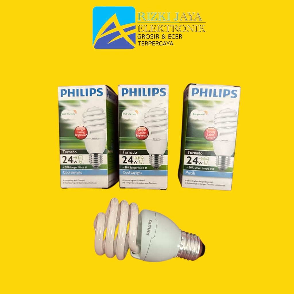 Lampu Philips Tornado 24 Watt | Cahaya Putih CDL E27