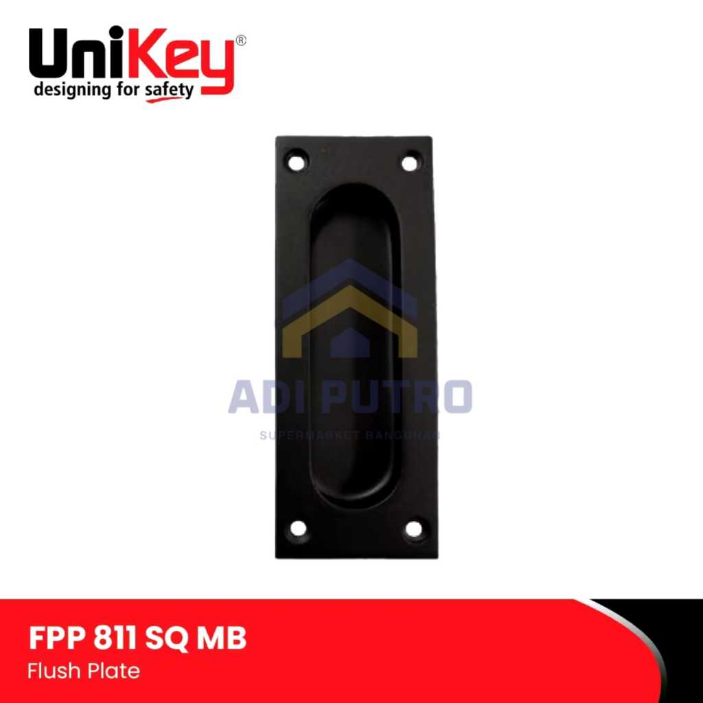 Flush Pull Plate Tarikan Pintu Sliding Unikey FPP 811 SQ MB