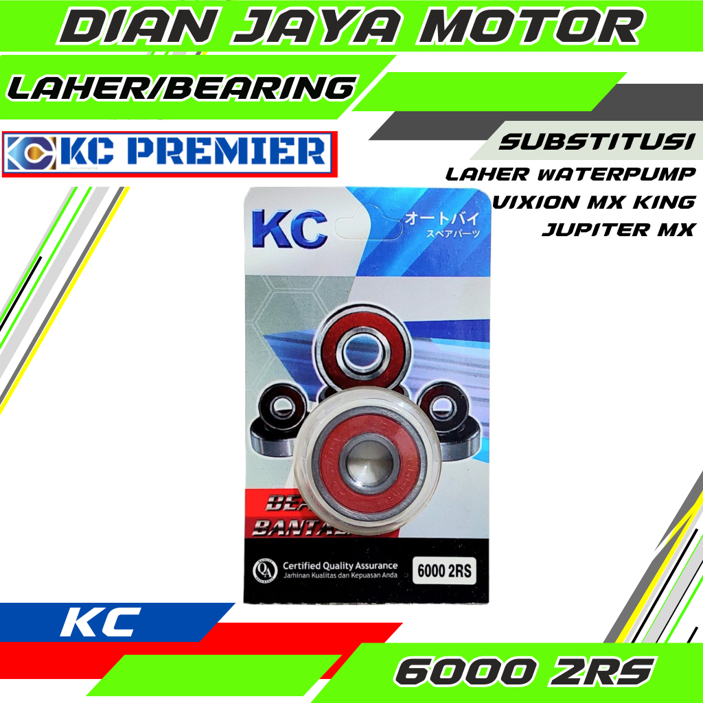 Bearing Laher 6000 2RS KC Premier Laher Waterpump Jupiter MX Vixion Laker 6000 DIAN JAYA MOTOR