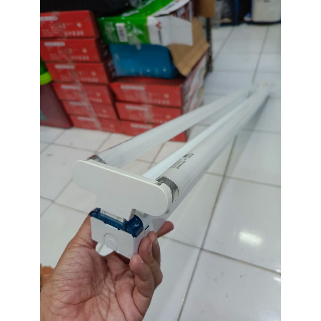 Kap TL 2X36 Philips Simbat TMS012 komplit dengan lampu TL 36w Philips