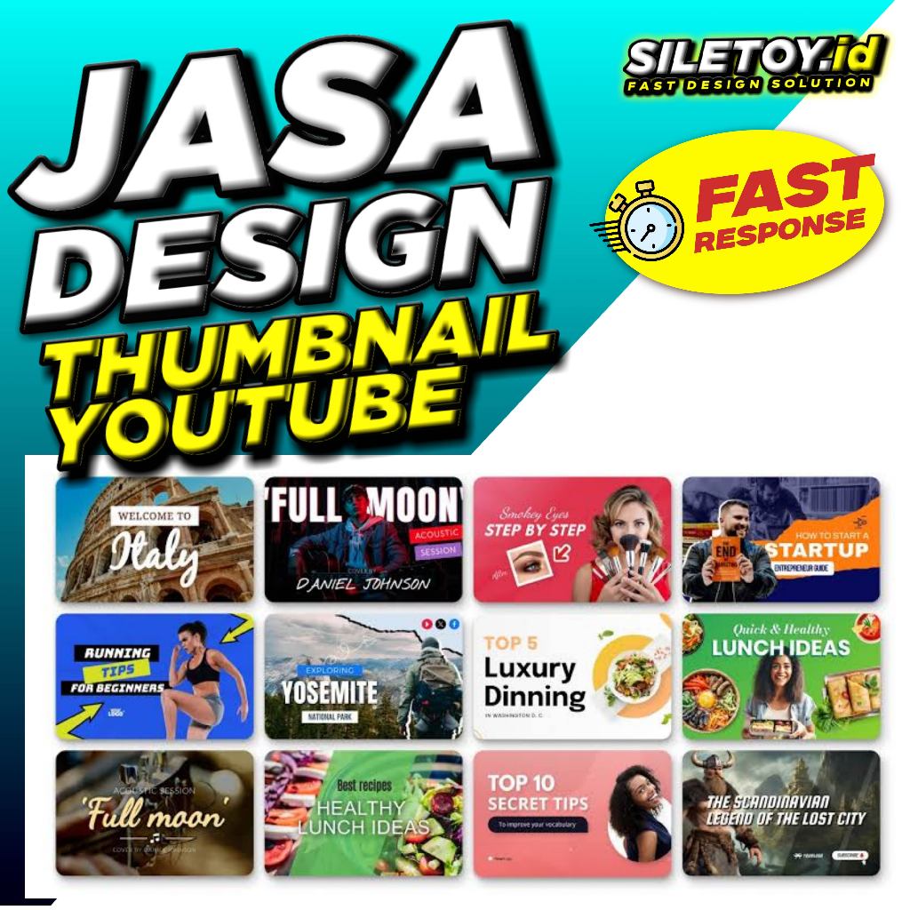 Desain Thumbnail YouTube Kilat 3 Jam Jadi - Jasa Desain Cover Video Keren & Aesthetic