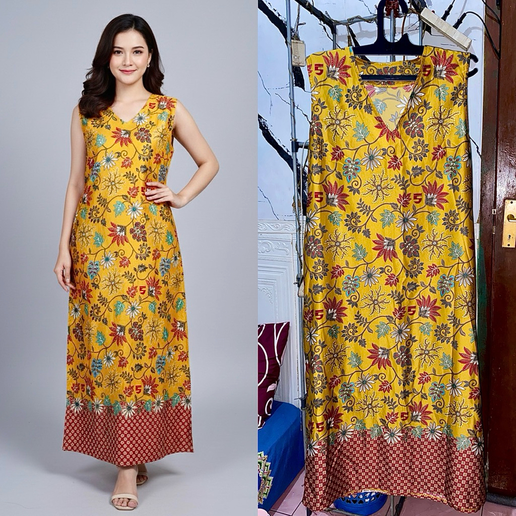 Inner Long Dress Wanita Putung Batik Silky
