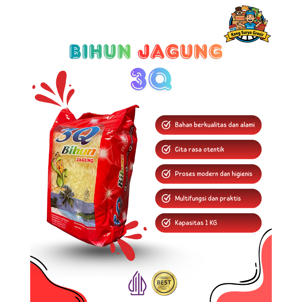 Bihun Jagung 3Q Kenyal Tidak Mudah Putus 320gr