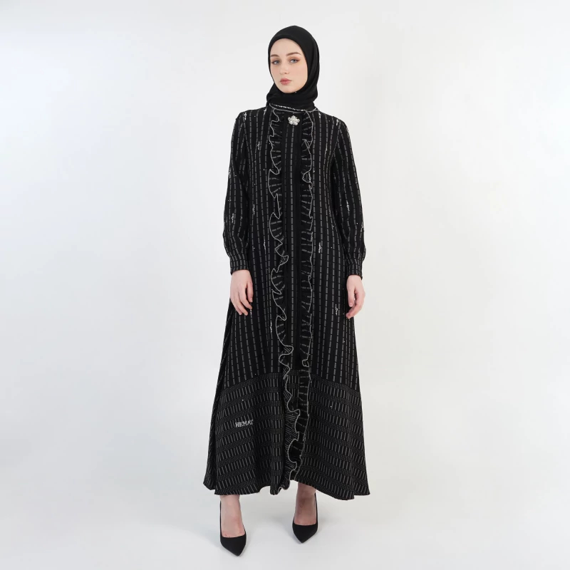 Hikmat Abaya A6599-0 Wanita Warna Gold & Black