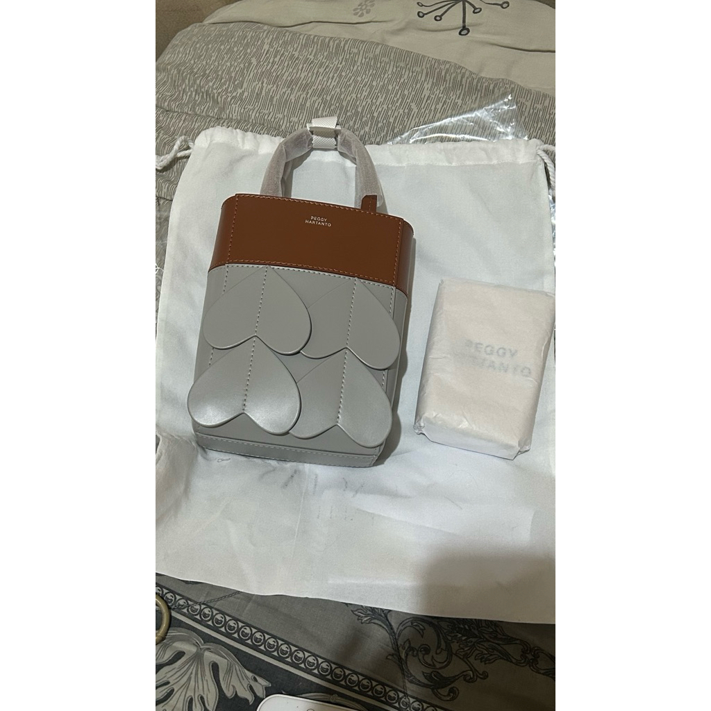 READY STOCK PEGGY HARTANTO MINI AXIL BAG IN TAN & STONE